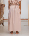 BASERANGE Elastic waist skirt Comfortable French BAS-SKCA-PO-SU25-FEN Pink